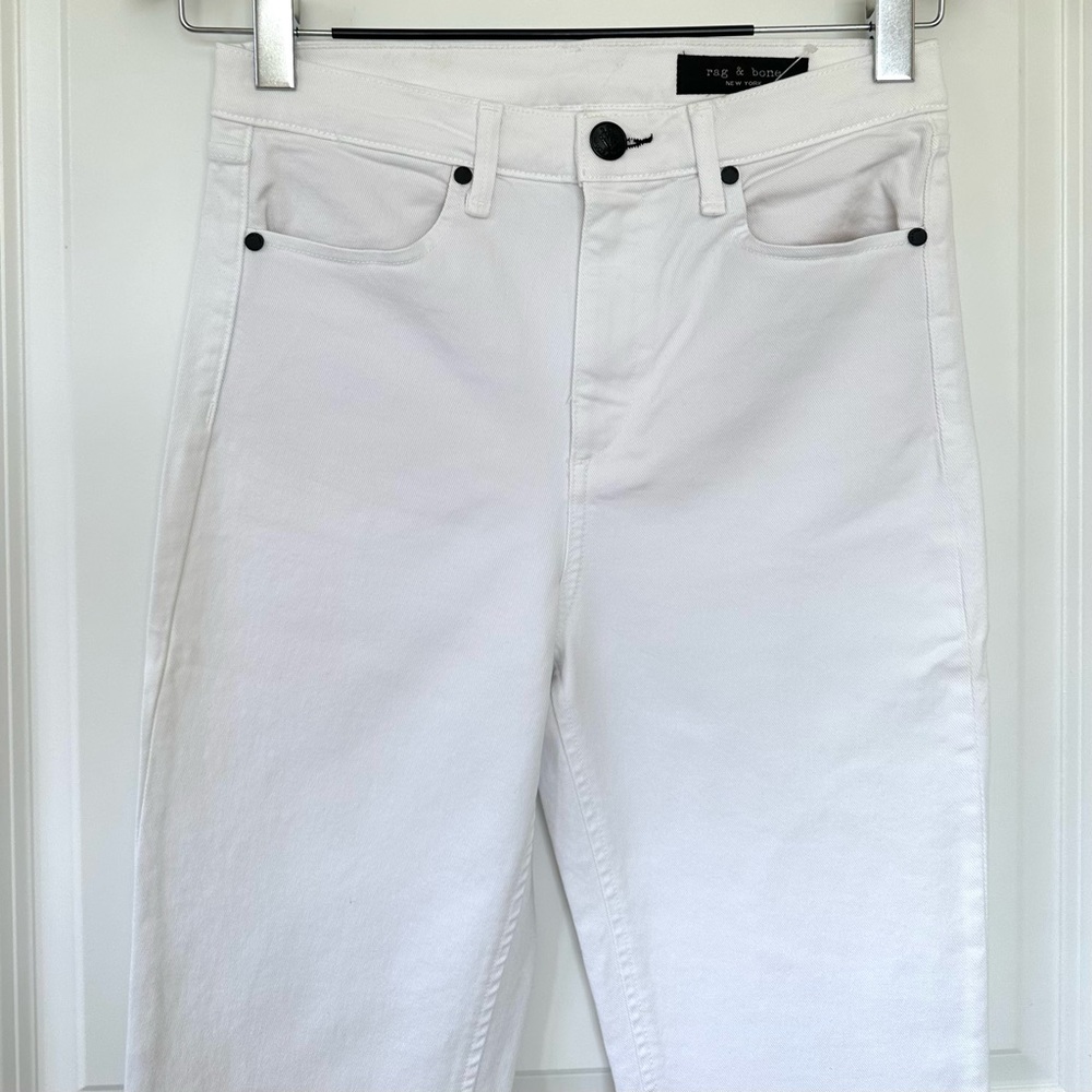 Rag & Bone Straight High Rise White Jeans NWOT - Picture 5 of 16